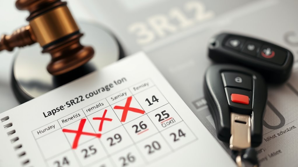 lapsing sr22 coverage penalties